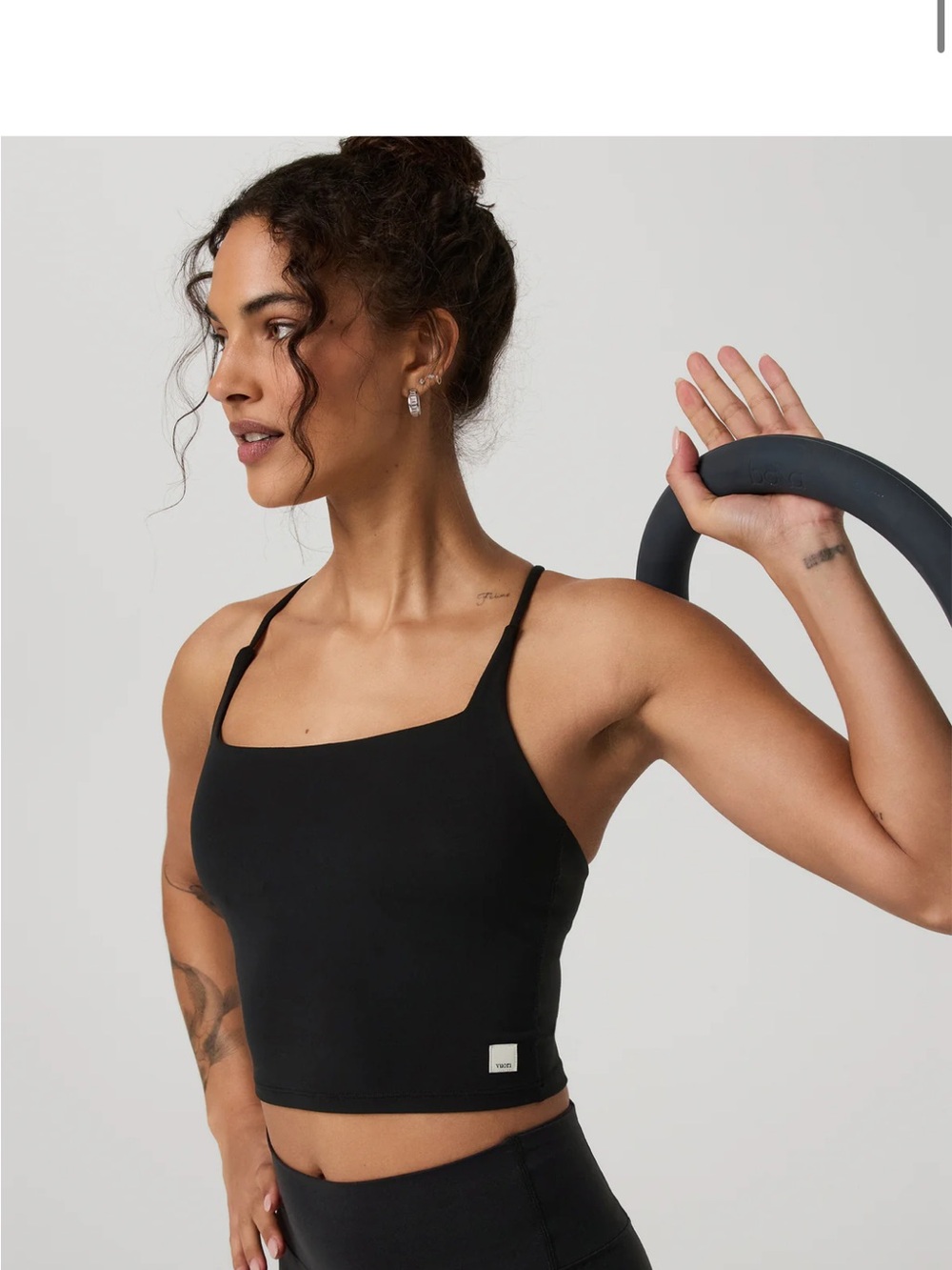 Vuori all the feels strappy back tank Black Square-Neck tank